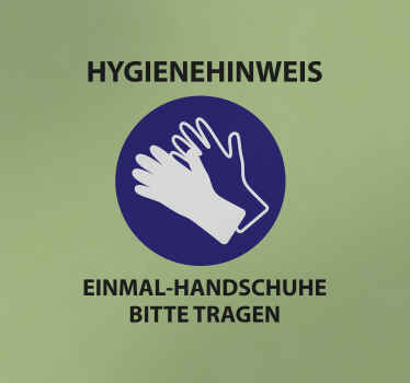 Klebeschilder Bitte tragen Sie einweghandschuhe - TenStickers