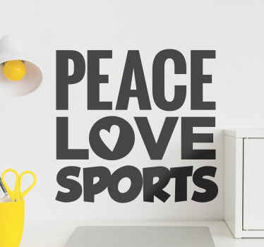 Peace sport text wall sticker - TenStickers