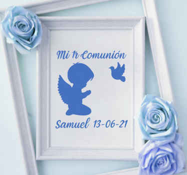 Pegatina comunión personalizable con nombre - TenVinilo