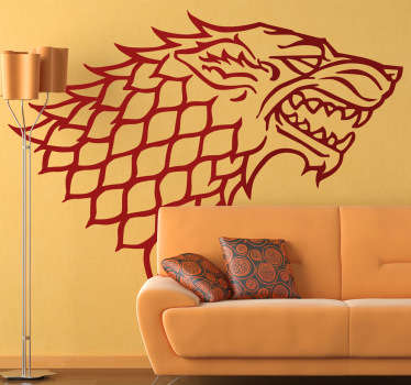 Vinilo con el icono característico de los Stark, de Juego de Tronos. Un lobo con aires medievales para los fans de esta serie de la cadena americana HBO.