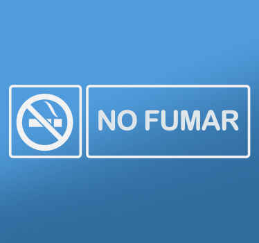 Pegatina no fumar con frase y señal - TenVinilo