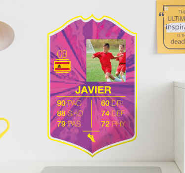 사용자 정의 가능한 일반 카드 플레이어 축구 데칼 - TenStickers