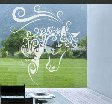 抽象的な馬の窓のステッカー - TENSTICKERS