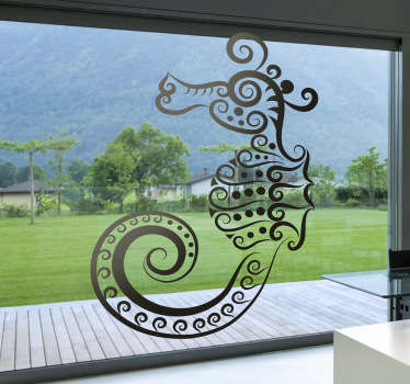 Abstraktní mořský koník obtisk - TenStickers