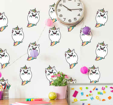 胖独角兽儿童墙贴 - TenStickers