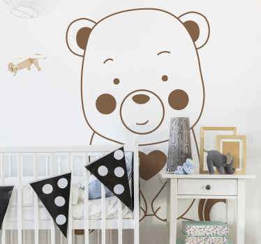 Bear and heart wall sticker - TenStickers