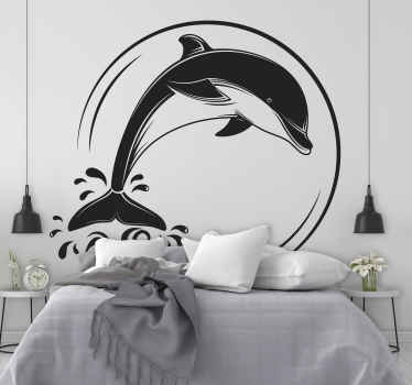 Dolphin  bath fish wall sticker - TenStickers