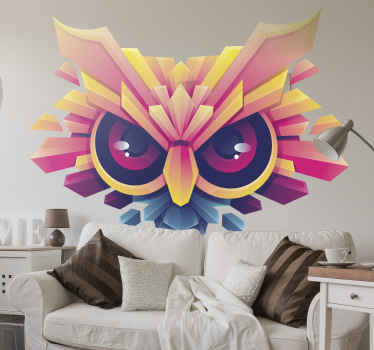 Colorful Owl Design bird wall sticker - TenStickers