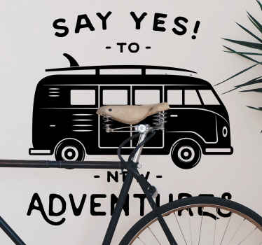 Hippie van car vinyl sticker - TenStickers