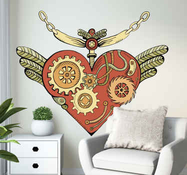 Wandtattoo Wissenschaft mechanisches herzdesign - TenStickers