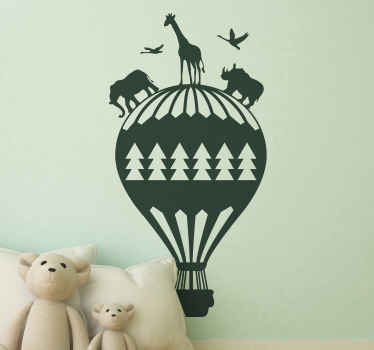 Custom balloon with jungle animals animal decal - TenStickers