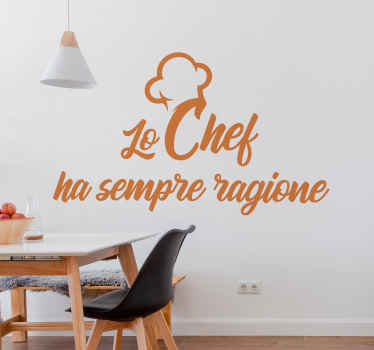 Sticker cucina frase di cucina dello chef - TenStickers