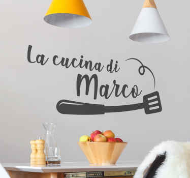 Adesivo con nome personalizzabile tema cucina - TenStickers