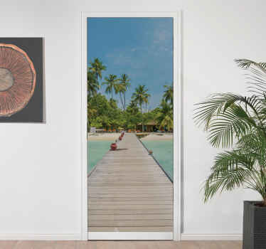 Mare and beach door sticker - TenStickers