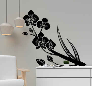 Adesivo decorativo flores Contorno da orquídea - TenStickers