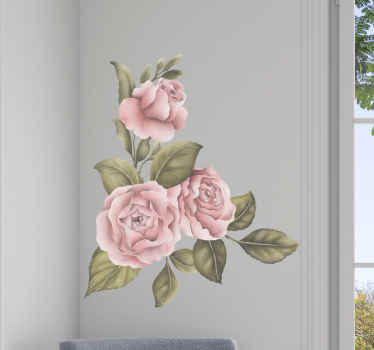 Peony frame flower wall sticker - TenStickers