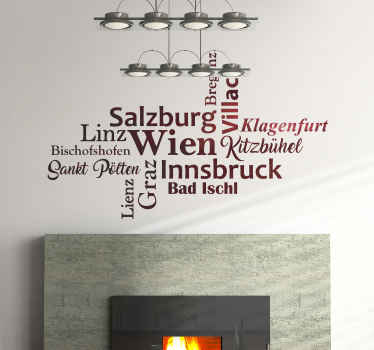 Aufkleber Österreich Städte - TenStickers