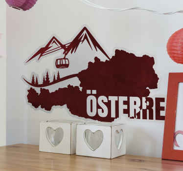 Aufkleber österreichische Karte mit Bergen - TenStickers