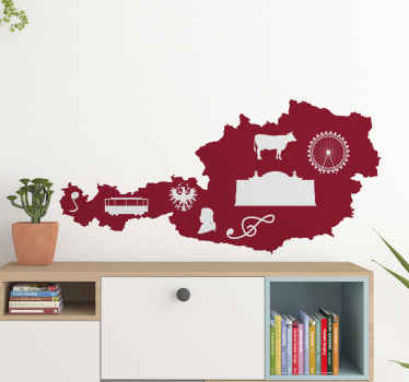 Aufkleber Österreich Karte typisch - TenStickers