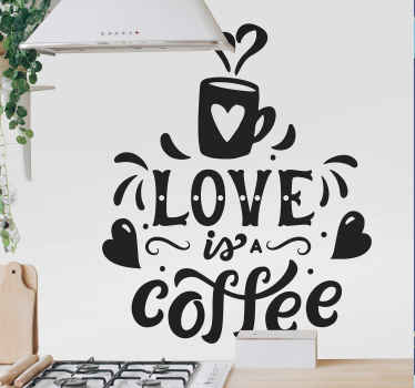Naklejka ścienna love is coffee - TenStickers