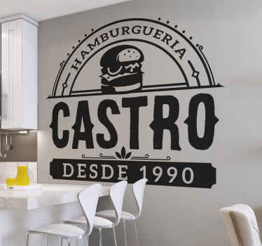 Vinil textos Casa de hambúrguer personalizada - TenStickers