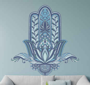 Blue Jewish Hamsa Hand wall sticker - TenStickers