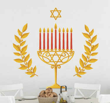 Jewish Menorah wall sticker - TenStickers