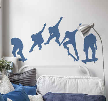 Skateboard Jumping Silhouette extreme sports sticker - TenStickers