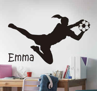 Wandtattoo Fußball Torhüterin mit Namen - TenStickers