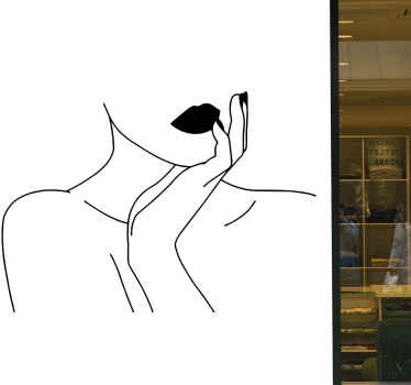 女性面部细纹窗户贴纸 - TenStickers