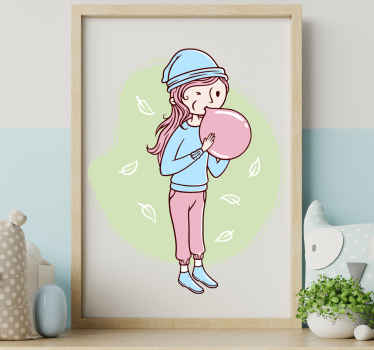 Wandtattoo Kinderzimmer mädchen bläst seifenblase - TenStickers
