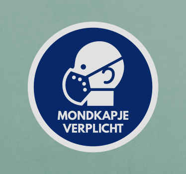 Aanwijzingen stickers Mondkapje verplicht - TenStickers