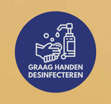 Aanwijzingen stickers handen desinfecteren - TenStickers