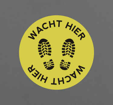 Aanwijzingen stickers Wacht hier - TenStickers