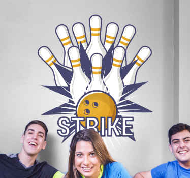 Bowling sztrájk ünneplés sport matricák - TenStickers
