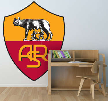 Stickers décoratif représentant le logo de "Associazione Sportiva Roma", club de foot italien des plus importes de la ligue d'Italie.