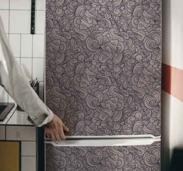 Absztrakt paisley mintás hűtőszekrény matrica - TenStickers