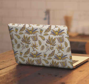 Vinilo para portátiles conjunto de flores paisley - TenVinilo