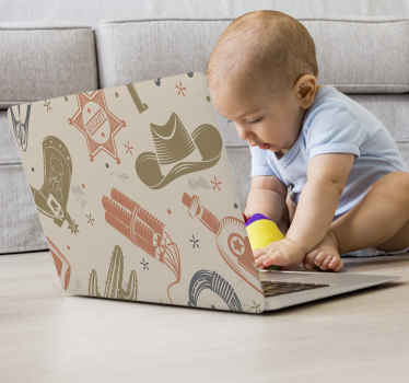 Laptop Aufkleber Cowboy-Elementmuster - TenStickers