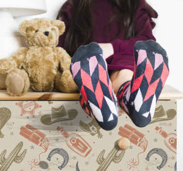 Ukrasna naljepnica retro kaubojski elementi - TenStickers