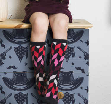 카우보이 모자, 무리 및 리볼버 가구 데칼 - TenStickers