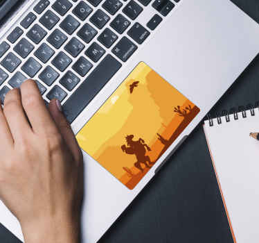 Sticker touchpad scène de coucher de soleil dans le désert - TenStickers