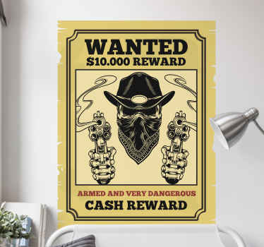 WANTED CASH REWARD politics stickers - TenStickers