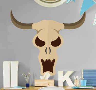 Bull Skull Icon animal wall decor - TenStickers