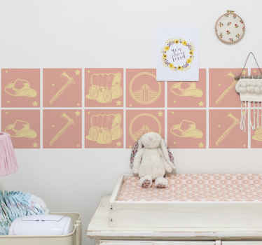 Cowboy vagn kakel klistermärke - Tenstickers