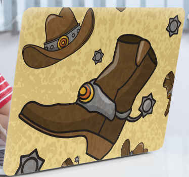 Western Boot Motif laptop skin - TenStickers