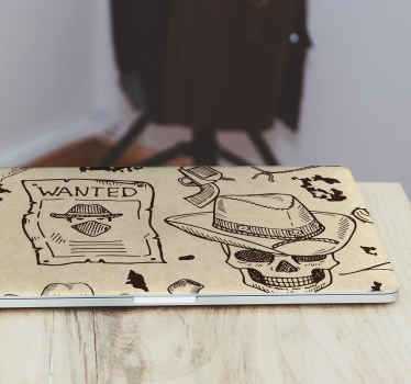 Wanted Poster Skull laptop skin - TenStickers