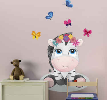 Wild Africa for kids zebra girl animal sticker - TenStickers