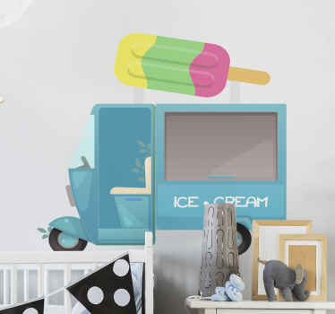 Sticker chambre enfant camion de glaces - TenStickers