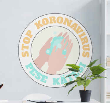 Hålla ren stopp corona vinyl skylt - Tenstickers